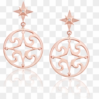 Calypso Earrings In 18kt Rose Gold Set With Diamonds - Circle, HD Png Download