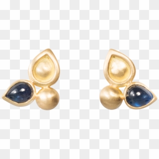Sapphire Cabochon Lagrima Studs , Png Download - Earrings, Transparent Png