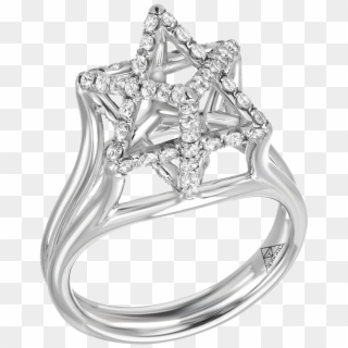 Merkaba Light Platinum Ring With Diamonds, HD Png Download