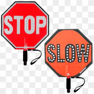 Paddle Stop Slow Flashing Led Hand Held Sign 18 Inch - Stop Sign, HD Png Download