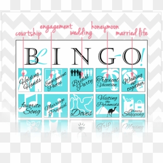 Bingo Card Showing Different Wedding Related Themes - Graphic Design, HD Png Download