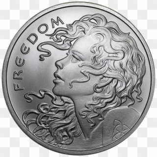 The 2018 Usa Freedom Girl 1oz Silver Shield Round Is - Cinco Cents Espagne 1945, HD Png Download