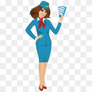 Stewardess Png - Flight Attendant Costume Cartoon, Transparent Png