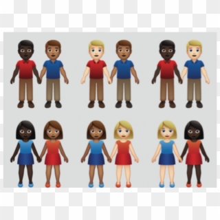 Interracial Gay Couple Emoji, HD Png Download
