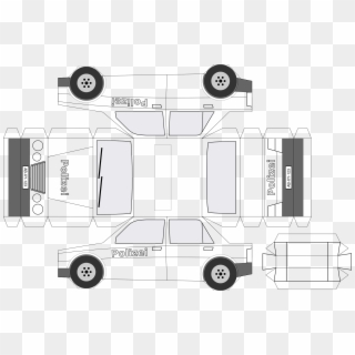 Coloring Pages - Police Car Cut Out Template, HD Png Download