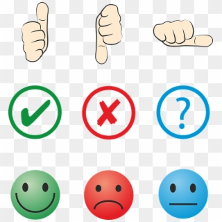 Feedback, Opinion, Gut, Bad, Neutral, Thumb, High, - Good Neutral Bad Icons, HD Png Download