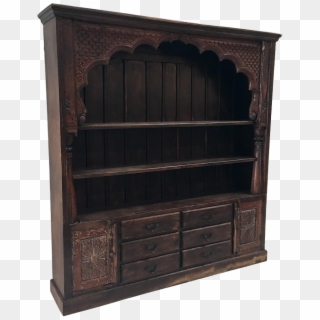 An Indian Hand Carved Dark Wood And Iron Book/display - Bookcase, HD Png Download
