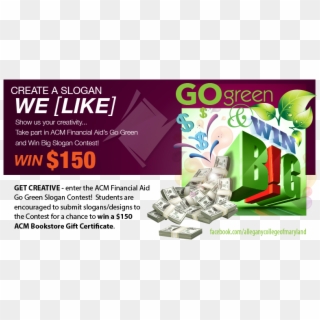 Go Green Slogan Contest Graphic - Flyer, HD Png Download