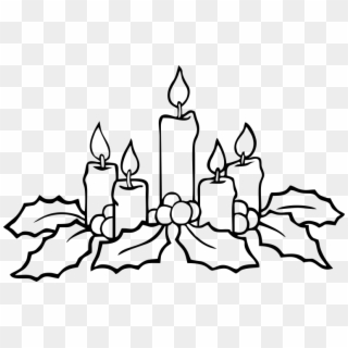 Christmas Advent Wreath Coloring Pages - Christmas Candle Coloring Pages, HD Png Download
