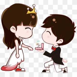 Couple Pic Cartoon Propose, HD Png Download - 2048x2048(#4932563) - PngFind