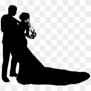 Silhouette, Wedding, Marriage Proposal, Married, Love - Bride And Groom Vector Png, Transparent Png