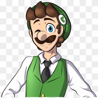 Energetic And Wise, Luigi Is Your Younger Twin-brother - Cartoon, HD Png Download