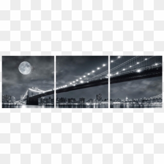 Moonrise Over The Brooklyn Bridge Is Simultaneously - Ciemne Fototapety, HD Png Download
