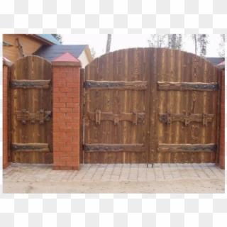 Wooden Gate With A Wicket - Забор Из Необрезной Доски, HD Png Download