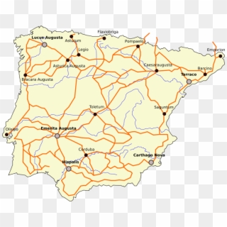 Roman Roads In Spain Map, HD Png Download