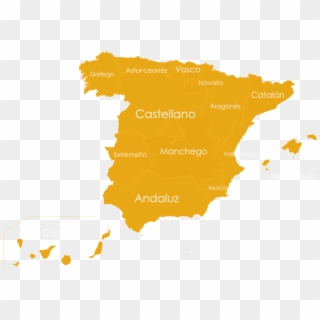 Spanish Accents Map Diverbo Puebloespanol - Castilla La Mancha Karta, HD Png Download