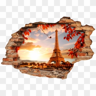 Sticker Trompe L Oeil La Tour Eiffel En Automne Ambiance - 1080p Eiffel Tower Hd, HD Png Download