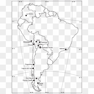 1 Map Indicating Mammal-bearing Fossil Localities In - Map Of South America, HD Png Download