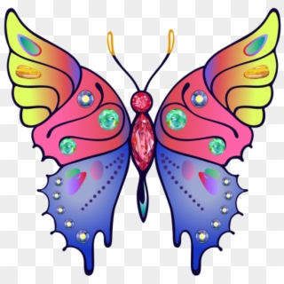 Papillon Clipart Colourful - Butterfly Clipart Rhinestone, HD Png Download