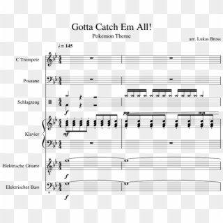 Gotta Catch Em All Sheet Music Composed By Arr - Pokemon Theme Gotta Catch Em All Trumpet Sheet Music, HD Png Download