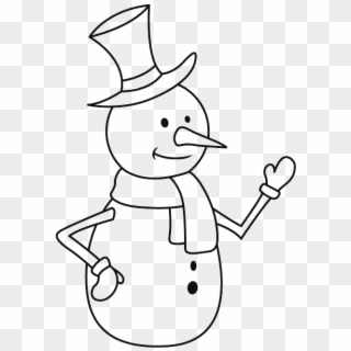 Snowman Waving - صور رسم رجل الثلج, HD Png Download