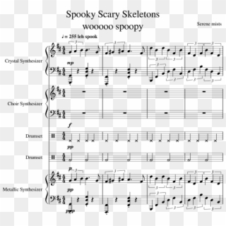 Spooky Scary Skeletons Wooooo Spoopy Sheet Music For - Sheet Music, HD Png Download