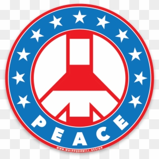 3 Stars N Stripes Peace Sign Sticker, HD Png Download