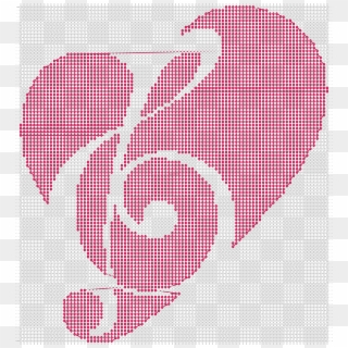 Alpha Pattern - Heart Music Note Png, Transparent Png