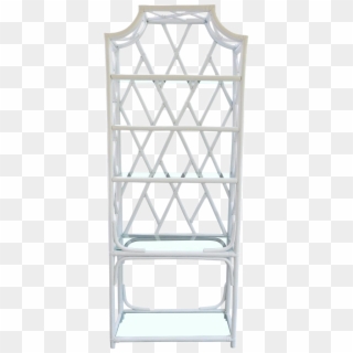 Vintage White Rattan And Glass Etagere On Chairish - Shelf, HD Png Download