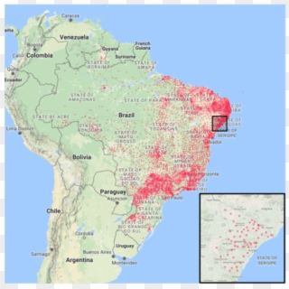 Map Of Aedes Aegypti Mosquito Occurrences In Brazil - Atlas, HD Png Download