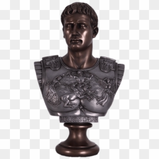 Caesar Augustus Bronze Bust - Bronze Sculpture, HD Png Download