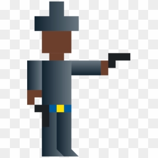 American Frontier Firearm Cowboy Action Shooting Gun - Pixel Art Man With Gun, HD Png Download