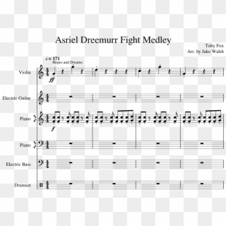 Asriel Dreemurr Fight Medley Sheet Music For Piano, - Sheet Music, HD Png Download
