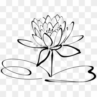Fleur Png Image With Transparent Background - Lotus Flower Black And White Clipart, Png Download