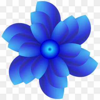 Fleur Bleu Abstraite - Illustration, HD Png Download