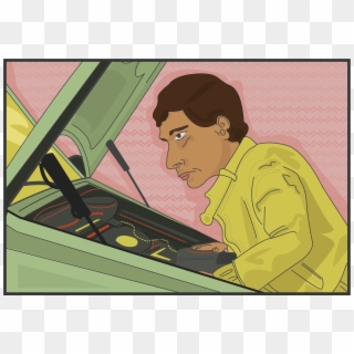 Guy Working On Car - Leafy Used Car Salesman, HD Png Download