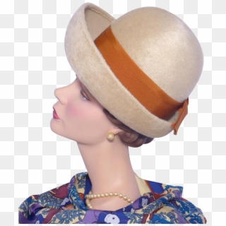 Vintage 1960s Beige Fur Felt Breton Hat By Winner Original - Cowboy Hat, HD Png Download