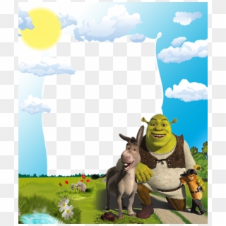 Shrek, Boarders And Frames, Gugu, Birthday Frames, - Shrek Donkey And Puss, HD Png Download