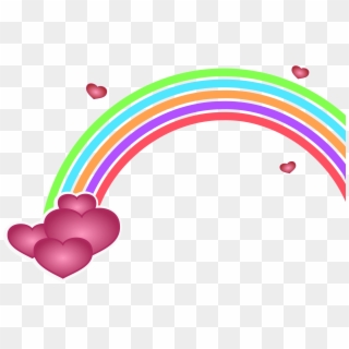 Rainbow Png Free Download - Rainbow With Hearts Clipart, Transparent Png