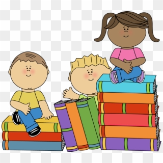 Kids Sitting On Books - Childrens Books Clipart, HD Png Download
