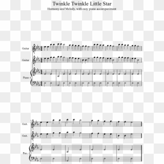 Twinkle Twinkle Little Star Sheet Music 1 Of 1 Pages - Twinkle Twinkle Little Star Harmony, HD Png Download