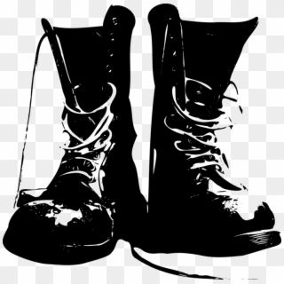 Small - Silhouette Of Army Boots, HD Png Download