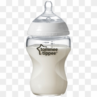 5 Glass Bottle 9oz With Milk No Lid - Tommee Tippee Bottle, HD Png Download