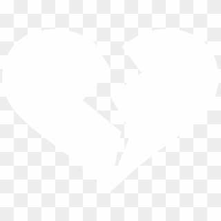 Heart Silhouette Png - Broken Heart Icon White, Transparent Png