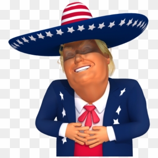 #trumpstickers Big Laugh Mexican Trump 3d Caricature - Trump Laughing At Mexicans, HD Png Download