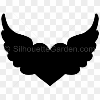 Heart With Wings Silhouette, HD Png Download