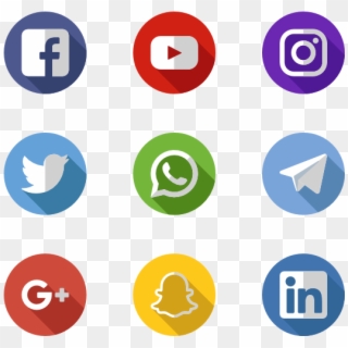 Social Media Icons - Redes Sociales Png Icons, Transparent Png