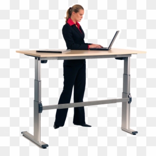 Sit At Desk Png Pluspng - Adjustable Height Desk Uk, Transparent Png