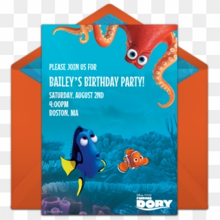 Customizable, Free Finding Dory Friends Online Invitations - Finding Dory Birthday Invitations Template, HD Png Download