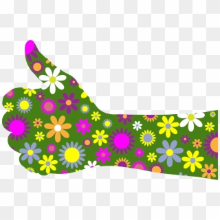This Free Icons Png Design Of Retro Floral Thumbs Up, Transparent Png